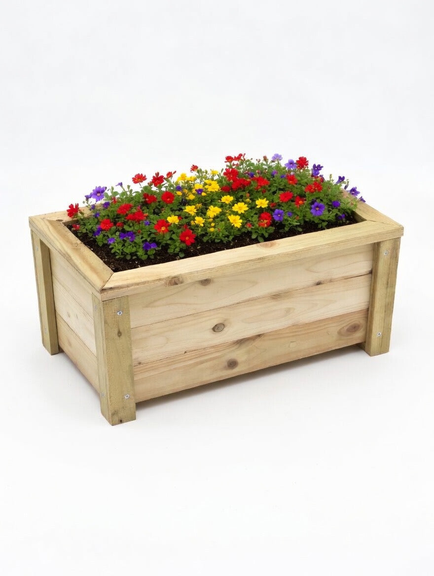 Timber rectangular planter